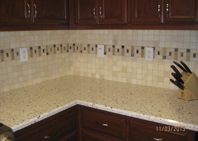 travertine back splash