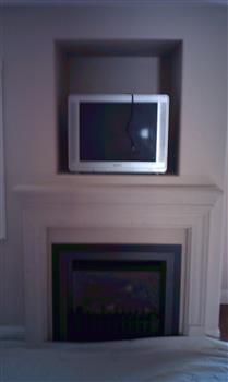 tv alcove before