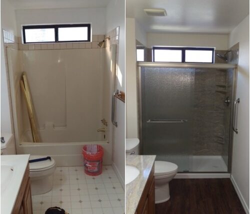 Tub to shower conversion Tub to Shower Conversion Before After