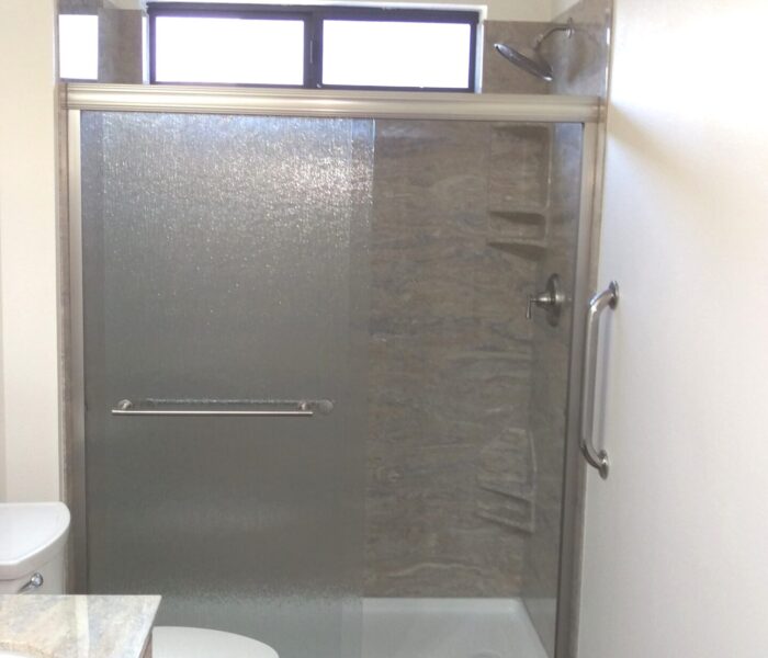Cast Granite tub to shower conversion after