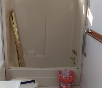 Cast Granite tub to shower conversion before
